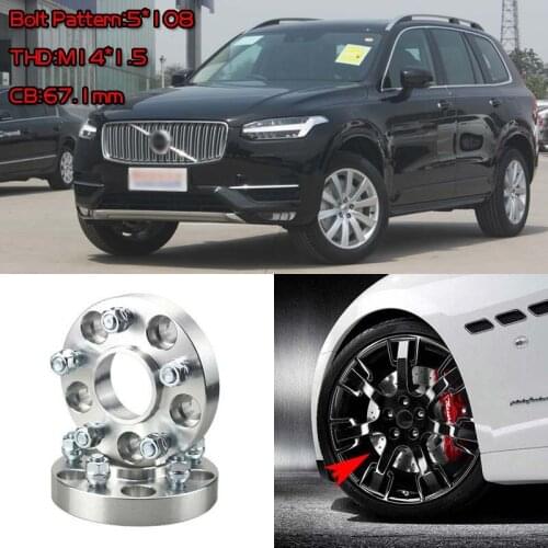 4pcs 1" Wheel Spacers Adapters 5 Lug 5x4.25"/5x108-14x1.5 Studs For Volvo XC90 2004-2014