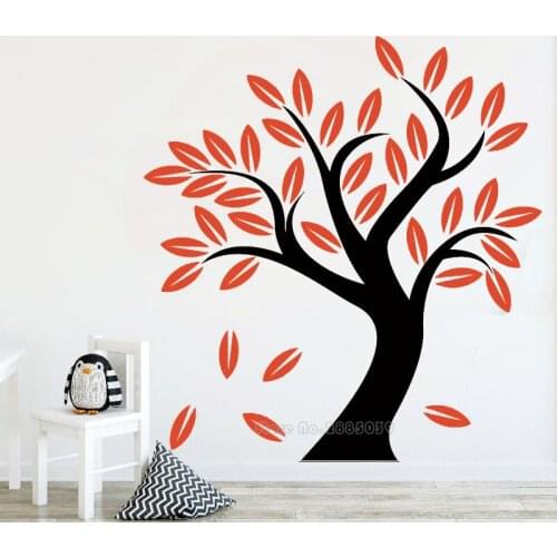 Large Autumn Tree Decals With Leaves High Quality Vinyl Wall Art Stickers Living Room Baby Bedroom Home Decoration Murals LL2665