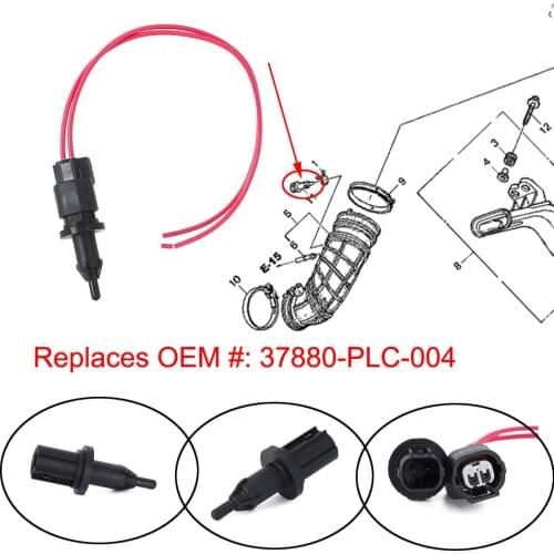 Intake Air Charge Temperature Sensor with Connector For Honda Civic Accord CR-V Acura MDX Element RSX TSX Replace 37880-PLC-004