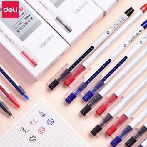 Deli High Quality Gel Pens 60 Pcs 0.5mm Large Capacity Black Blue Red Ink Gel Pen School Office Writing Stationery Cute Pens