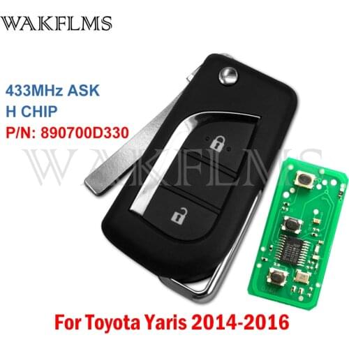 For Toyota Yaris Vios Aygo Scion iA 2014 2015 2016 433MHz H Chip Remote Car Key Fob 890700D330 89070-0D330