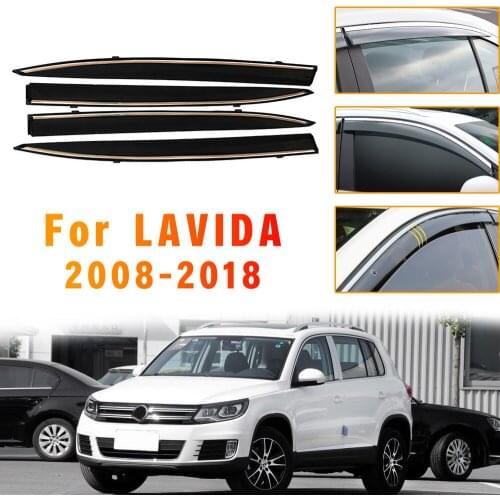 For Volkswagen Lavida 2008-2018 Car Awnings Shelters Window visor Sun Rain Shield Sticker Cover Plating Chrome Trim Accessories