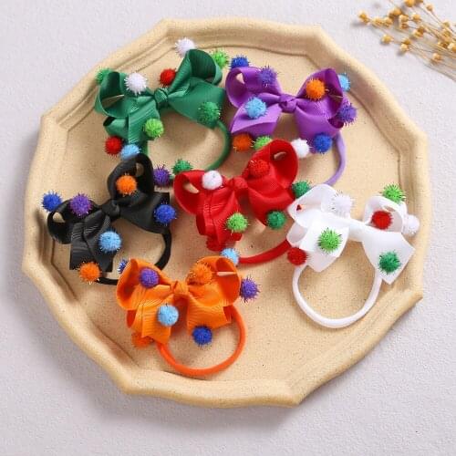 European And American Halloween Baby Girl Hair Accessories Nylon Circle Knitting Bow Ball Children Hairband Rope