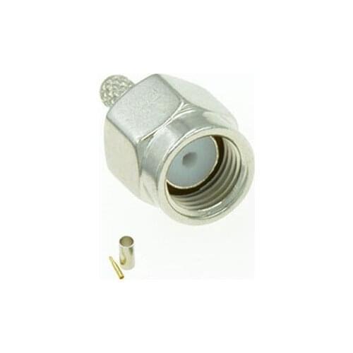 SMA Male Plug Nickel Plated Connector Crimp For RG174 RG179 RG316 Pigtail Cable 1PC