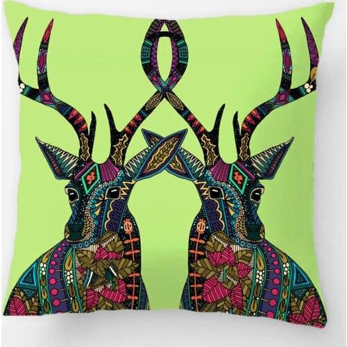 Poinsettia Deer Emerald Throw Pillow Case Decorative Cushion Cover Pillowcase Customize Gift High-quality By LVSURE For Car Sofa