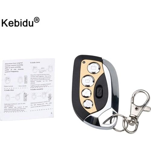 Kebidu 433MHz Remote Control Wireless 4 keys Duplicator Frequency Auto Adjustable Keychain for Car Garage Door