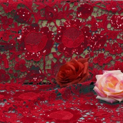 RED Embroid fruit fabric african swiss hollow lace quality rench cotton textile african lace fabric colors laces switzerland