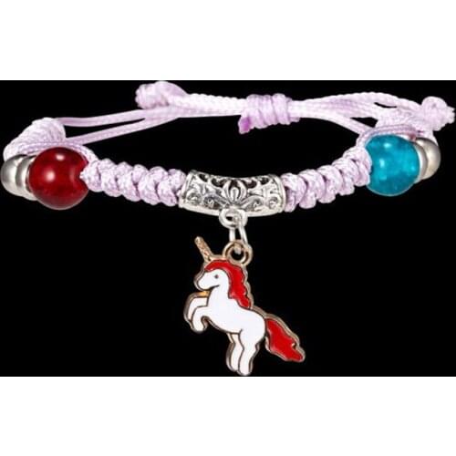 2009 Hot Selling Creative Pony Pearl Childrens Adjustable Hand-woven Bracelet Cartoon Fashion Handwear Charm Bracelet Jewelry