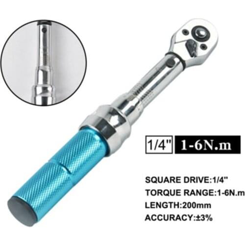 Multifunction Preset Torque Wrench Bike Torque Wrench with 1/4inch Range 1-6N.m