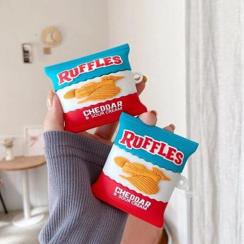 American cheese cream potato chip bag 3D silicone soft case for AirPods 1 2 Pro wireless bluetooth headset protective case