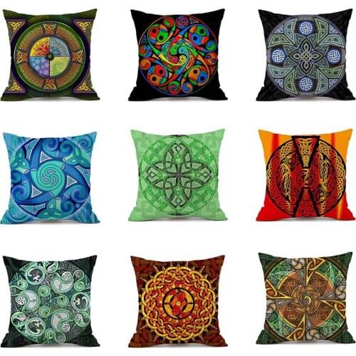 Chinese Folk-custom Printed Cushion Cover Home Decor 45*45cm Linen Pillow Covers Sofa Cushions Pillow Cases 0642
