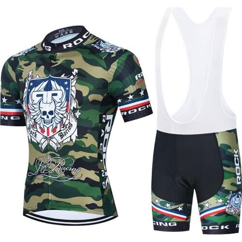 2022 New i2022 Camouflage SKULL Cycling Jersey 9D Bib Set MTB Black Bicycle Clothing Bike Clothes Ropa Ciclismo Mens Short Maill