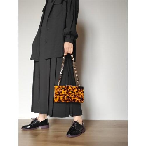 Charming acrylic vintage tote bag clutch bags resin chain bag
