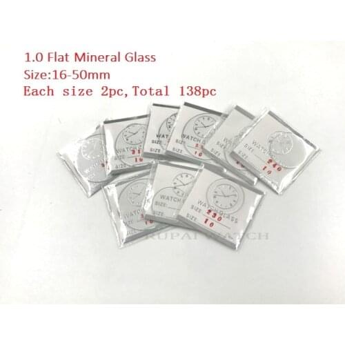 Wholesale 138cs 1.0MM Thick Flat Mineral Watch Glass Select Size from 16mm to 50mm for Watchmakers and Watch Repair