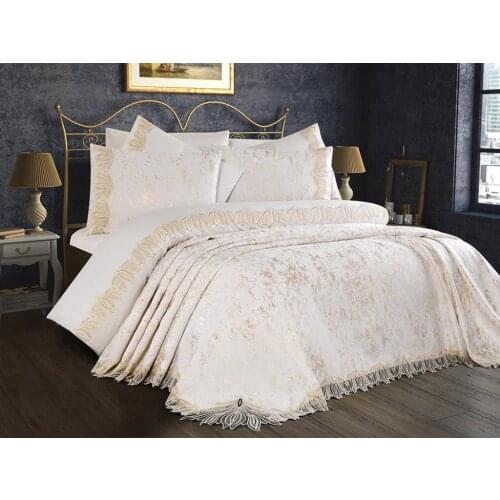 Land Of dowry Zuma Bed Cover Cream Cappucino