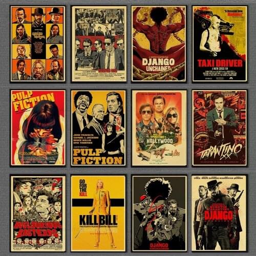 Quentin Tarantino Movie Retro Poster Pulp Fiction Reservoir Dog Inglourious Basterds Posters Kraft Paper Wall Home Room Decor