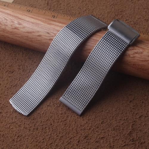 New Stainless steel Watchband Mesh strap for smart watch 18mm 20mm 21mm 22mm 24mm Bracelets Silver Black with release spring bar
