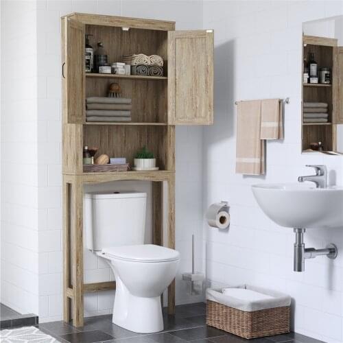 Bathroom Cabinet Ultra Thin Space-Saving Toilet Cabinet Furniture Accessories Wooden Cupboard Shelf Cosmetic/Towel Storage Rack