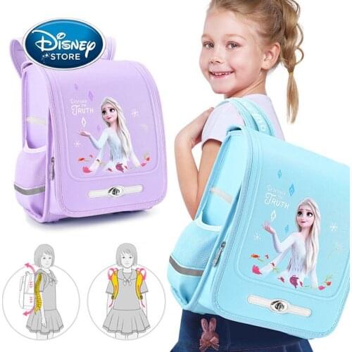 Disney Plus Frozen High-End Student Schoolbag Female Elsa Princess Bag Cartoon Large Capacity Waterproof Children Girl Backpack
