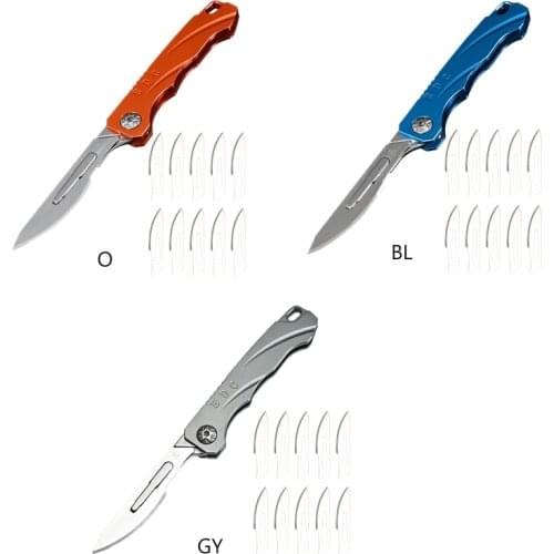Aluminum Alloy Folding Knife EDC Multi-function Tool Knife Portable Art Knife Outdoor Emergency Scalpel Knife