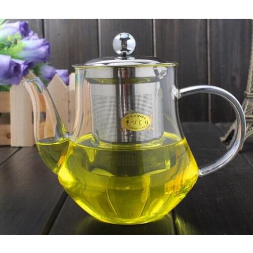 1PC 400ml Glass Teapot Home & Office Tea Pot Kettle Drinkware Heat-resistan Stainless Steel Strainer JN 1020