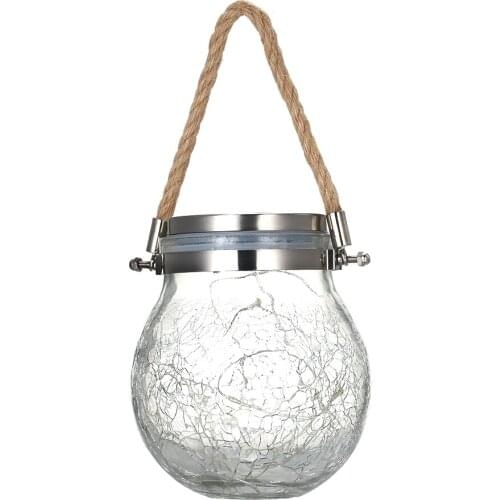 LED Solar Crack Pattern Christmas Lights Ball Glass Jar Lamp Garden Decoration Tree Stars Copper Wire Lights solar crack