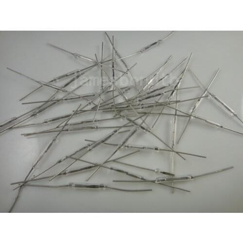 100pcs/LOT Reed Switch 2X14MM GLASS White Color opens the contact Low Voltage Current