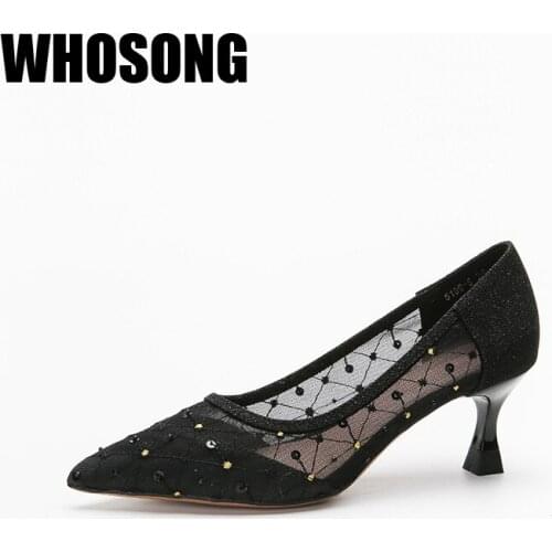 Women Bling Pumps Sexy Shoes Girls Brand Thin Heels Woman Closed Toe Stiletto Shoes Ladies Shoes Female Black Shoes Spring 2021