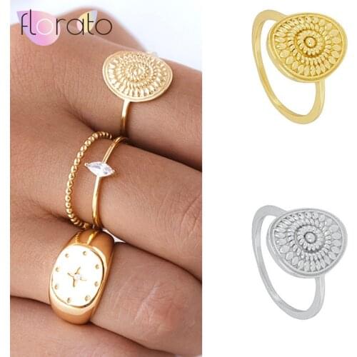 Vintage Rings for Women Bohemian Sunflower Ring Simple Design Metal Ring Fashion Party Jewelry Accessories Gift