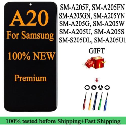 High Quality SM-A205F SM-A205FN/GN/YN/G/W/U/S/DL/U1 Lcd For Samsung Galaxy A20 Display Touch Screen In-cell Quality With Frame