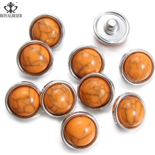 10pcs/lot Acrylic Snap Buttons Snap Bracelet Fit 12mm DIY Bracelets Necklace Vintage Jewelry Making Silver Color Bottom Surround