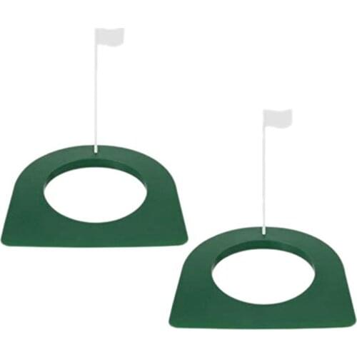 2 Pcs Golf Putting Cup and Flag Golf Putting Hole Practice Aids with Flag for Golf Putting Training Mat
