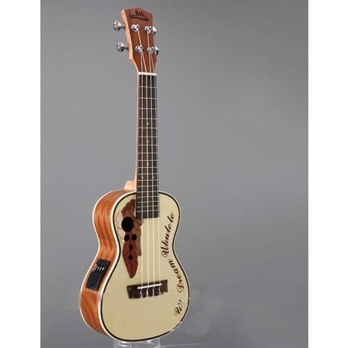 23 "EQ Ukulele Spruce Concert Ukelele Mini Guitar Electric Ukulele Professional Playing Hawaiian Guitar Gift UK2352