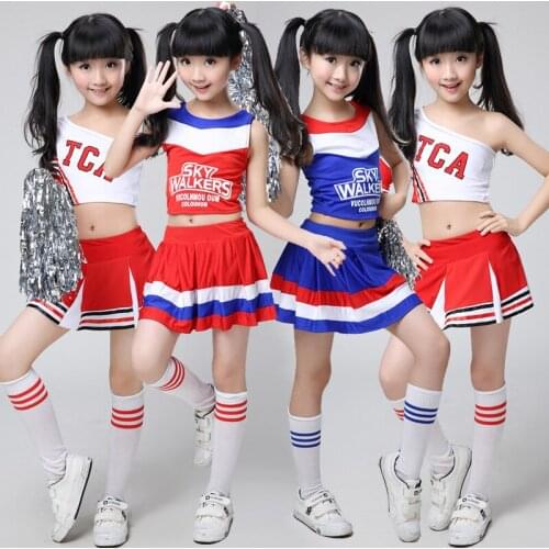 3 Color Vest Top+Pleated Skirt Dance Costuem Suit For Girl School Campus Sport Meeting Team Cheerleading Dance Ouifit For Kid