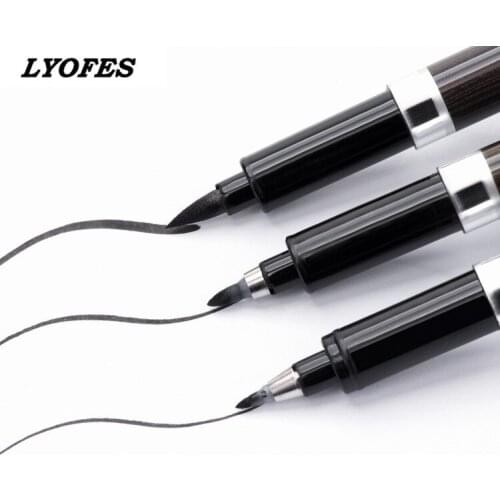 3pcs Calligraphy Pen Set Fine Liner tip Medium Brush Pens for Signature Drawing Hand Lettering School Album Art Supplies