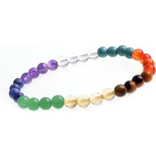 Chakra bracelet natural stone with turquoises red onyx tiger eye Citrines aventurine lapis lazuli amethysts crystal bracelets