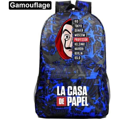 La Casa De Papel Money Heist House of Paper Backpack for Girls Boys Teens Travel Knapsack Children Rucksack School Bags Mochila