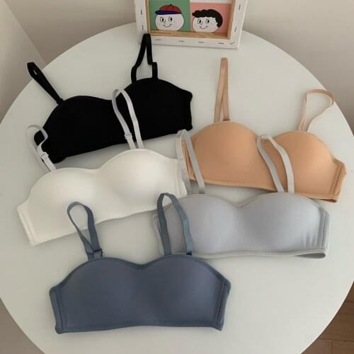 2021 Womens Cotton Underwear Sexy Solid Color Bra Fashion Push Up Brassiere Female Small Bra Underwear Sexy Lingerie Brallete