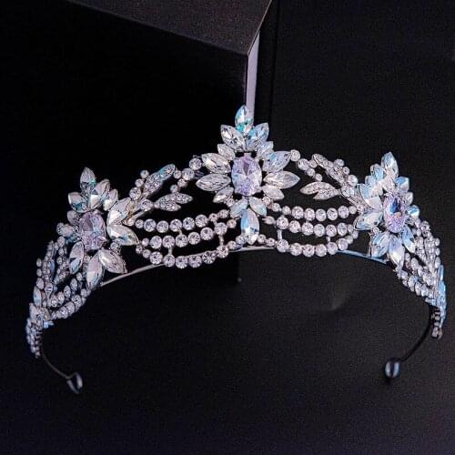 CC Hairband Crown Tiara Fashion Jewelry Engagement Wedding Hair Accessories for Women Bridal Headwear Crystal Beads Design HS07