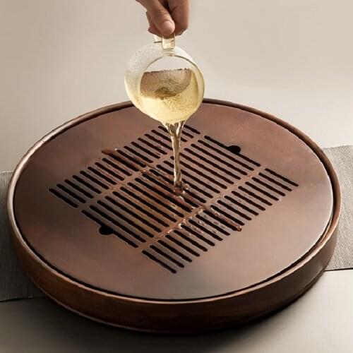 Eco Friendly Bamboo Tea Tray Water Storage Large Vintage Wooden Chinese Tea Tray Tea Ceremony Dienblad Kitchen Teaware DG50CP