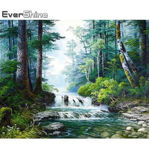 EverShine DIY Diamond Embroidery Landscape Diamond Painting Forest Landscape Cross Stitch Diamond Mosaic Rhinestones Picture