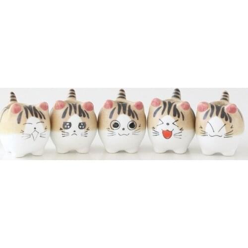 Lovely Cat Fleshy Flowerpot Plant Cartoon Ceramic Pastoral Animal Party Small Fresh Ornaments Desktop Lovely Flowerpot