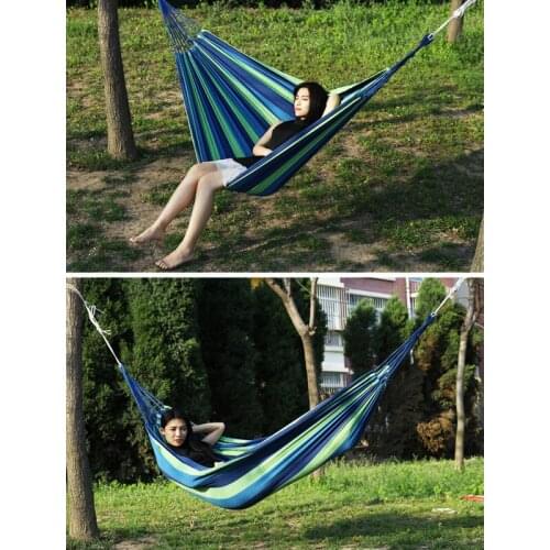 280*80cm Portable Hammock Double Person rainbow Outdoor Leisure Canvas Camping Hammocks Garden Swing Hanging Chair Sleeping Bed