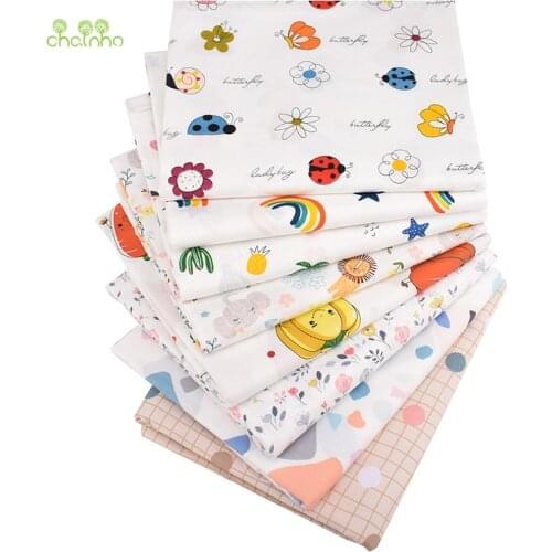 Printed Twill Cotton Fabric,Happy Time For Summer,Patchwork Cloth For DIY Quilting Sewing Baby&Childrens Bed Clothes Material