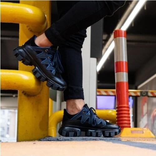 İBAY IMPASSABLE Men Lace-Up Black Genuine Leather Daily Casual Shoes