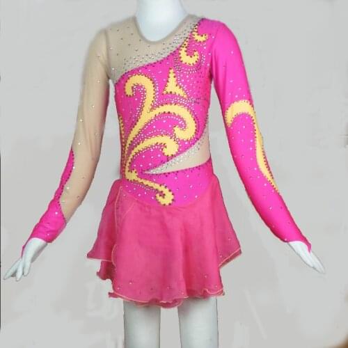 Customized Costume Ice Figure Skating Gymnastics Dress Competition Adult Child Girl Skirt Skating Competition Dresses