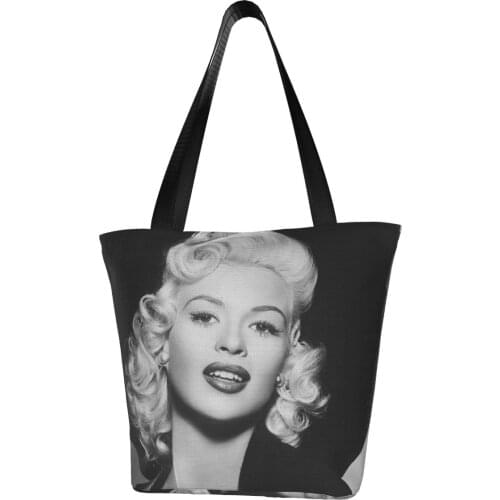 Jayne Mansfield Polyester outdoor girl handbag, woman shopping bag, shoulder bag, canvas bag, gift bag