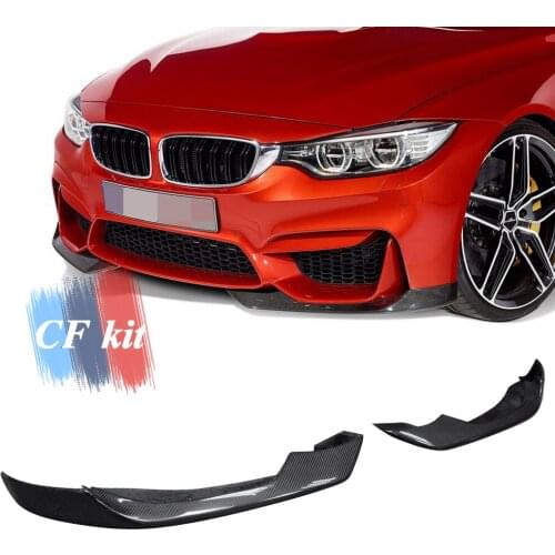 CF Kit 2PCS For BMW F80 M3 F82 M4 F83 Carbon Fiber Front Splitters Lip 2015-2018 Car Styling