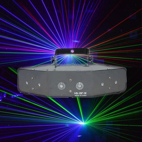 Hot sell six lens red green blue high brightness rooms bar beam laser light voice activated dmx512 flash auto dj laser projector