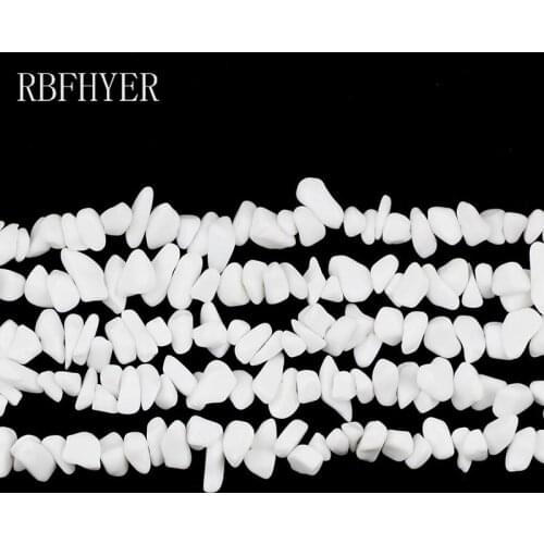 Lrregular Porcelain white Natural Stone Smooth Gravel beads 4-10MM For Handmade Jewelry Bracelet Accessories Making Wholesale